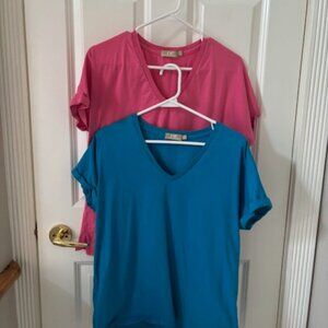 Two lovely Egyptian cotton Tshirts size L NWOT